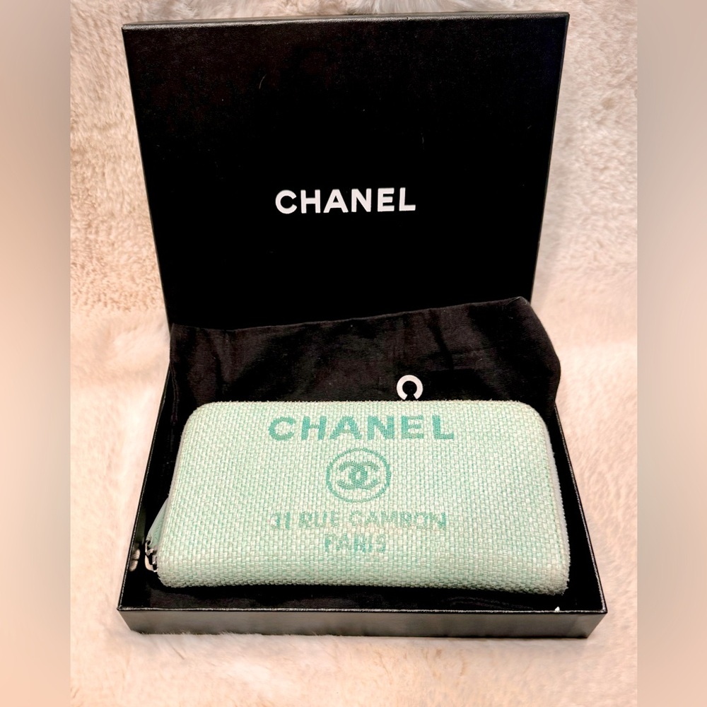 Chanel Deauville Wallet, Lagerfeld Collection color aquanarine